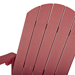 Garden Rocking Chair Red Plastic Wood Slatted Design Traditional Style Outdoor Indoor Beliani