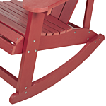 Garden Rocking Chair Red Plastic Wood Slatted Design Traditional Style Outdoor Indoor Beliani