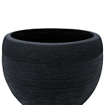 Plant Pot Black 38x38x30 Cm Fibre Clay Round Weather Resistant Beliani