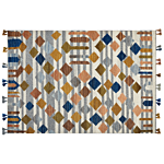 Kilim Area Rug Multicolour Wool And Cotton 160 X 230 Cm Handmade Woven Boho Geometric Pattern With Tassels Beliani