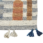 Kilim Area Rug Multicolour Wool And Cotton 160 X 230 Cm Handmade Woven Boho Geometric Pattern With Tassels Beliani