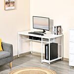 Homcom Home Compact Small Computer Desk Writing Study Table Office Pc Workstation Gaming Studying With Storage Shelf, White