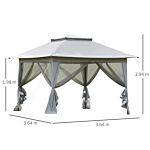 Outsunny Foldable Pop-up Party Tent Instant Canopy Sun Shade Gazebo Shelter Steel Frame Oxford W/ Roller Bag, 3.6 X 3.6 X 2.9(m)