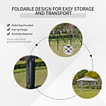 Outsunny Foldable Pop-up Party Tent Instant Canopy Sun Shade Gazebo Shelter Steel Frame Oxford W/ Roller Bag, 3.6 X 3.6 X 2.9(m)