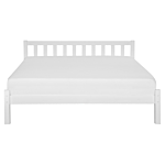 Double Bed Frame White Pine Wood 160 X 200 Cm King Size Slatted Beliani