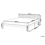 Double Bed Frame White Pine Wood 160 X 200 Cm King Size Slatted Beliani