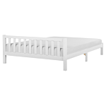 Double Bed Frame White Pine Wood 160 X 200 Cm King Size Slatted Beliani