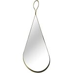 Gold Mirror With Brown Leather Hanging Strap