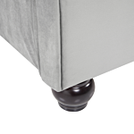 Waterbed Grey Velvet Upholstery Black Wooden Legs Eu Double Size 4ft6 Buttoned Glam Beliani