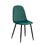 Green Fabric Chair Black Metal Legs