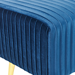 Bench Blue Velvet Upholstered Gold Metal Legs 118 X 40 Cm Glamour Living Room Bedroom Hallway Beliani