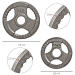 Homcom 4 Pcs Olympic Weight Plates Grip Plate Sets For Strength And Crossfit And Weightlifting Training, Barbell Weight Set For Home