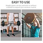 Homcom 4 Pcs Olympic Weight Plates Grip Plate Sets For Strength And Crossfit And Weightlifting Training, Barbell Weight Set For Home