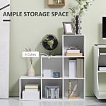 Homcom 3-tier Step 6 Cubes Storage Unit Particle Board Cabinet Bookcase Organiser Home Office Shelves - White