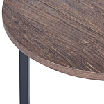 Coffee Table Dark Wood With Black Mdf Top Metal Legs 80 Cm Industrial Round Living Room Beliani