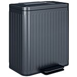 Homcom Dual Kitchen Bin, 2 X 20l Double Bin For Recycling And Waste, Fingerprint-proof Pedal Bin With Soft-close Lid, Removable Inner Buckets, Black