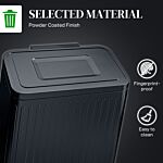 Homcom Dual Kitchen Bin, 2 X 20l Double Bin For Recycling And Waste, Fingerprint-proof Pedal Bin With Soft-close Lid, Removable Inner Buckets, Black
