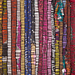 Area Rug Dark Multicolour Cotton Polyester 140 X 200 Cm Striped With Fringe Rectangular Handmade Boho Eclectic Beliani