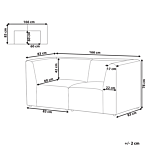 Modular 2 Seater Sofa Beige Corduroy Sectional Two Piece Sofa Modern Jumbo Cord Minimalistic Style Beliani