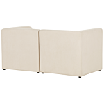 Modular 2 Seater Sofa Beige Corduroy Sectional Two Piece Sofa Modern Jumbo Cord Minimalistic Style Beliani