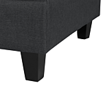 Ottoman Footstool Dark Grey Fabric Upholstered Square Minimalist Modern Beliani