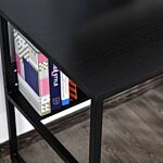 Homcom Computer Desk W/ Storage Shelf Adjustable Feet Metal Frame Home Office Laptop Study Writing Workstation Table Black