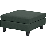 Modular Sofa With Ottoman Dark Green Fabric Upholstered 3 Seater With Ottoman Cushioned Backrest Modern Living Room Couch Beliani