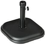 Outsunny 11kg Concrete Garden Parasol Base Holder, Square Outdoor Table Umbrella Stand Weight, Black