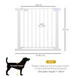 Pawhut Adjustable Pet Safety Gate Dog Barrier Home Fence Room Divider Stair Guard Mounting White (76 H X 75-82w Cm)