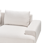 Left Hand Corner Fabric Sofa Beige Fabric Metal Legs 3 Seater Minimalistic Style Beliani