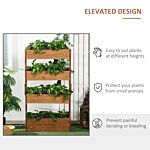 Outsunny 80cm X 45cm X 142cm 4-tier Raised Garden Bed, Fir Wood Vertical Planter Box, Freestanding Elevated Plant Stand For Indoor Outdoor Use