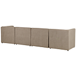 Modular 4 Seater Sofa Taupe Corduroy Sectional 4 Pieces Sofa Modern Jumbo Cord Minimalistic Style Beliani