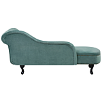 Chaise Lounge Mint Green Right Hand Velvet Buttoned Beliani