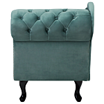 Chaise Lounge Mint Green Right Hand Velvet Buttoned Beliani