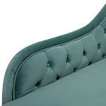 Chaise Lounge Mint Green Right Hand Velvet Buttoned Beliani