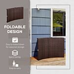 Outsunny Rattan Garden Furniture Folding Sun Lounger Outdoor Chair Wicker Weave Bed With Cushion And Pillow Brown