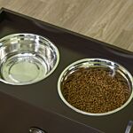 Pawhut Stainless Steel Raised Dog Bowls, With 21l Storage Drawer For Large Dogs - Brown