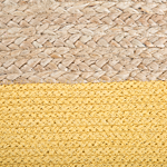 Pouf Ottoman Yellow Jute Eps Beads Filling Square 44 X 44 Cm Boho Style Beliani