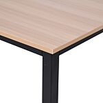 Homcom Computer Desk Pc Writing Table Home Office Workstation Adjustable Feet Stable Work Study W/ Metal Frame Oak Black