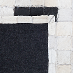 Area Rug Black And White Cowhide Leather 160 X 230 Cm Rectangular Geometric Abstract Pattern Handcrafted Beliani