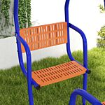 Outsunny 3 In 1 Metal Kids Swing Set With Swing Glider Rocking Chair Orange