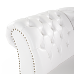 Chaise Lounge White Right Hand Faux Leather Buttoned Beliani