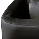 Curved Sofa Black Faux Leather Modular 7-seater Adjustable Headrests Modern Beliani