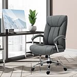 Vinsetto Swivel Desk Chair With Linen Fabric，study Task Chair For Home Office, Adjustable Height, Armrests, Swivel Wheels, Grey