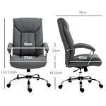 Vinsetto Swivel Desk Chair With Linen Fabric，study Task Chair For Home Office, Adjustable Height, Armrests, Swivel Wheels, Grey