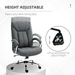 Vinsetto Swivel Desk Chair With Linen Fabric，study Task Chair For Home Office, Adjustable Height, Armrests, Swivel Wheels, Grey