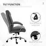 Vinsetto Swivel Desk Chair With Linen Fabric，study Task Chair For Home Office, Adjustable Height, Armrests, Swivel Wheels, Grey