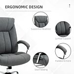 Vinsetto Swivel Desk Chair With Linen Fabric，study Task Chair For Home Office, Adjustable Height, Armrests, Swivel Wheels, Grey