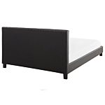 Panel Bed Grey Faux Leather Upholstery Eu Super King Size 6ft With Slatted Base Headboard Beliani