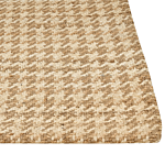 Area Rug Beige Jute 160 X 230 Cm Houndstooth Pattern Hand Woven Boho Living Room Bedroom Beliani